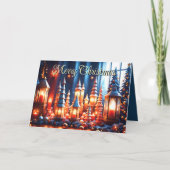 Magische Weihnachtskerzen Feiertagskarte (Vorderseite)