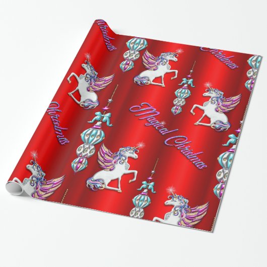 Magische Weihnachtsklingeln auf Rot Geschenkpapier (Ungerollt)