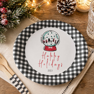 Magische Weihnachtskugel-Weihnachtsfeier Pappteller