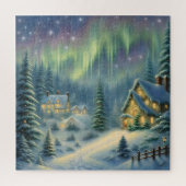 Magische Weihnachtsnacht im Wald unter Sternen Puzzle (Vertikal)