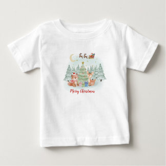 Magische Weihnachtsnacht im Winterwald Baby T-shirt