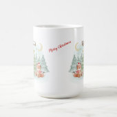 Magische Weihnachtsnacht im Winterwald Kaffeetasse (Mittel)