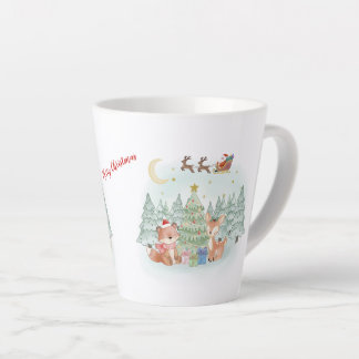 Magische Weihnachtsnacht im Winterwald Milchtasse