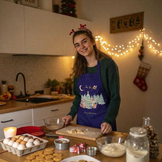Magische Weihnachtsnacht im Winterwald Schürze