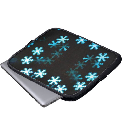 Magische Weihnachtsschneeflocken Laptopschutzhülle (Vorne Knopf)