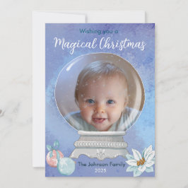 Magische Weihnachtsschneeglobe Feiertagskarte