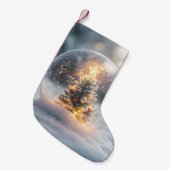 Magische Weihnachtsschneeglobe mit leuchtendem Bau Kleiner Weihnachtsstrumpf (Vorderansicht (hängend))