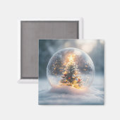 Magische Weihnachtsschneeglobe mit leuchtendem Bau Magnet (Vorderseite/Rückseite)
