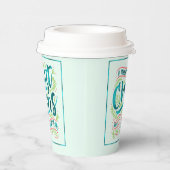 Magische Weihnachtstypografie Aquamarin ID441 Pappbecher (Rechts)