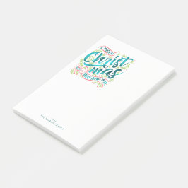 Magische Weihnachtstypografie Aquamarin ID441 Post-it Klebezettel