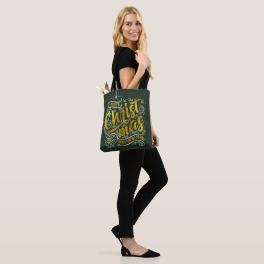 Magische Weihnachtstypografie Gold ID441 Tasche (Am Model)