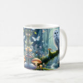 Magische Weiße Eule Kaffeetasse (VorderseiteRechts)