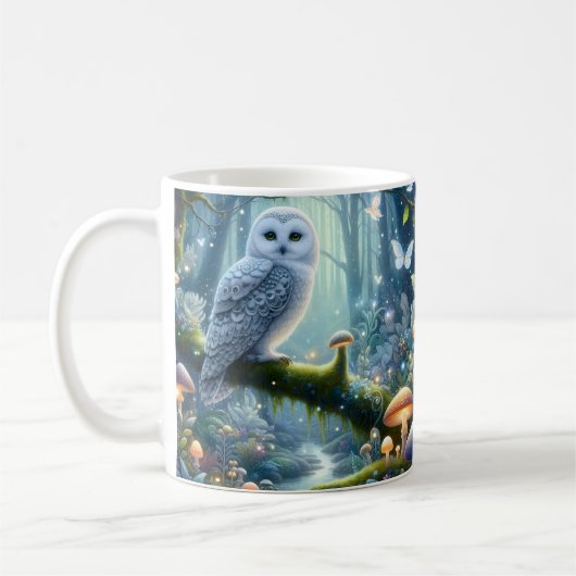 Magische Weiße Eule Kaffeetasse (Links)