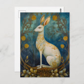 Magische weiße Hare Postkarte (Vorne/Hinten)