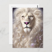 Magische weiße Löwe Vollbild Grafik Postkarte (Vorne/Hinten)