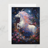 Magische Weiße Pferde Fantasie Kunst Postkarte (Vorne/Hinten)