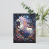Magische Weiße Pferde Fantasie Kunst Postkarte (Stehend Vorderseite)