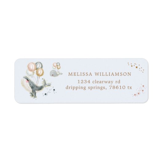 Magische Whales Balloons Stars geben Adressetikett (Vorne)