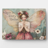 Magische Whimsical Fairy & Flower Garden mit Zitat Fotoplatte (Vorderseite)