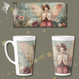 Magische Whimsical Fairy & Flower Garden mit Zitat Milchtasse