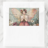 Magische Whimsical Fairy & Flower Garden mit Zitat Rechteckiger Aufkleber (Tasche)