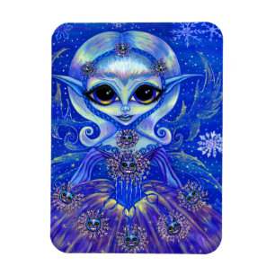 Magische Winter Fairy Girl Katzen Schneeflocken Gr Magnet
