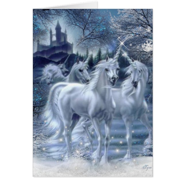Magische Winter Unicorn Fantasie (Vorne)