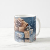 Magische Winter-Weihnachtsgeschenk-Szene Kaffeetasse (VorderseiteRechts)