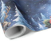 Magische Winterfahrt mit dem Weihnachtsmann durch  Geschenkpapier (Rolleneckpunkt)