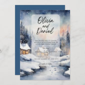 Magische Winterhochzeiten Einladung (Vorne/Hinten)