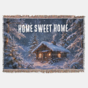 Magische Winternacht-Hütte im Wald Decke