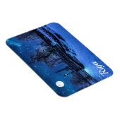 Magische Winternacht mit Sternenhimmel in Riga Magnet (Rechte Seite)