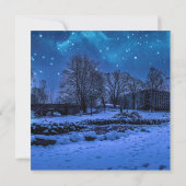 Magische Winternacht mit Sternenhimmel und Vollmon (Rückseite)