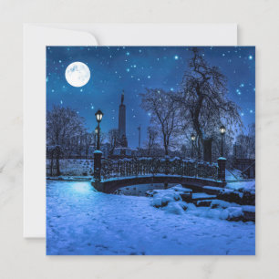 Magische Winternacht mit Sternenhimmel und Vollmon