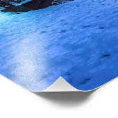 Magische Winternacht mit Sternenhimmel und Vollmon Fotodruck (Ecke)