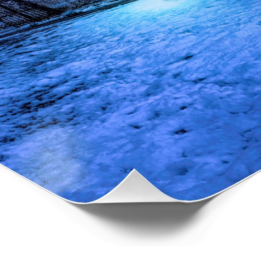 Magische Winternacht mit Sternenhimmel und Vollmon Poster (Ecke)