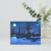 Magische Winternacht mit Sternenhimmel und Vollmon Postkarte (Stehend Vorderseite)