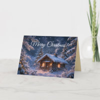 Magische Winternachts-Hütte im Wald