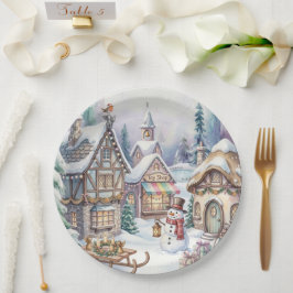 Magische Winterwelt-Papierplatte Pappteller