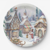 Magische Winterwelt-Papierplatte Pappteller (Vorderseite)