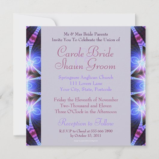 Magische Wirbel Fraktal Art Einladung (Rückseite)