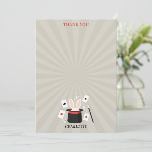 Magische Zauberkinder zeigen Geburtsname Dankeskarte (Stehend Vorderseite)