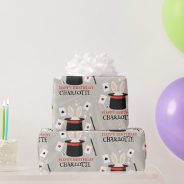 Magische Zauberkinder zeigen Geburtsname Geschenkpapier