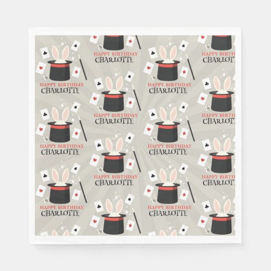 Magische Zauberkinder zeigen Geburtsname Serviette (Vorderseite)