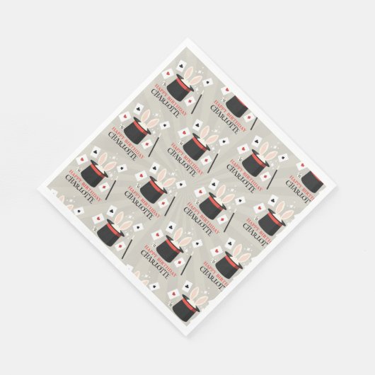 Magische Zauberkinder zeigen Geburtsname Serviette (Ecke)