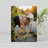 Magische Zeit Frohe Weihnachtsfoil Weihnachtskarte Folieneinladung (Stehend vorne)