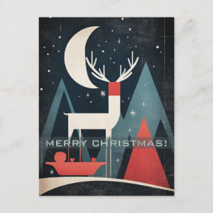 Magischer abstrakter Weihnachtselch Postkarte