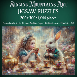 Magischer Alice im Wunderland weißer Hase Puzzle