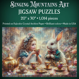Magischer Alice im Wunderland weißer Hase Puzzle