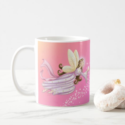Magischer Angel Fairy Dust Pastel Bright Gradient Kaffeetasse (Mit Donut)